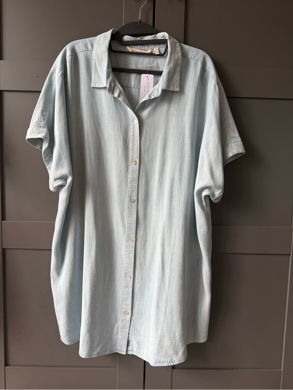 NWT Soft Surroundings XL (18) Tencel tunic,MOP buttons. Beautiful feel